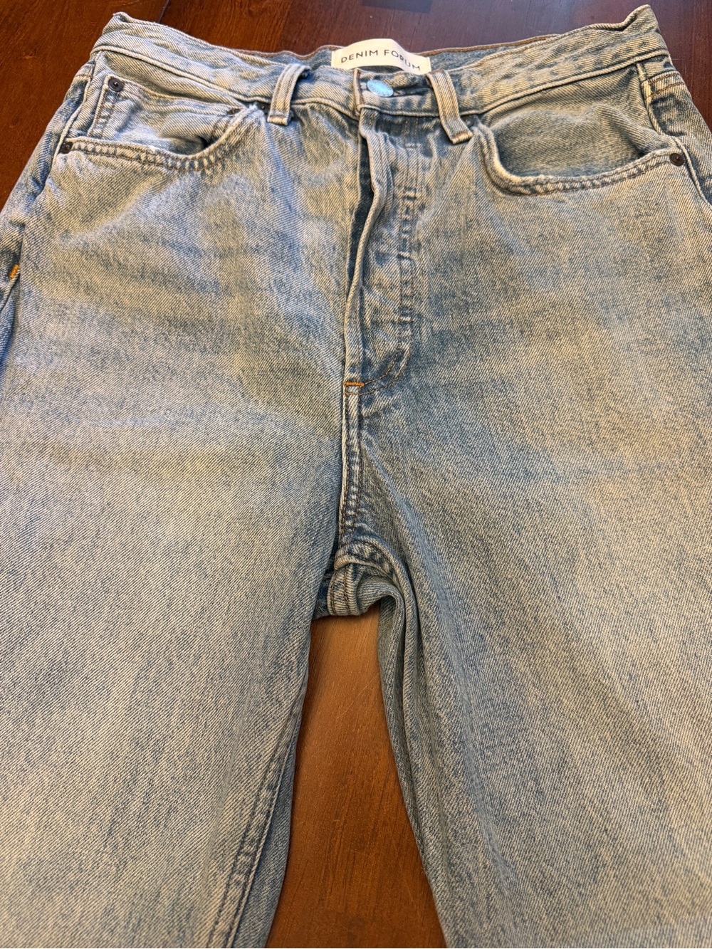 Denim Forum High-Rise Straight Jeans in Light Blue - Picture 6 of 13